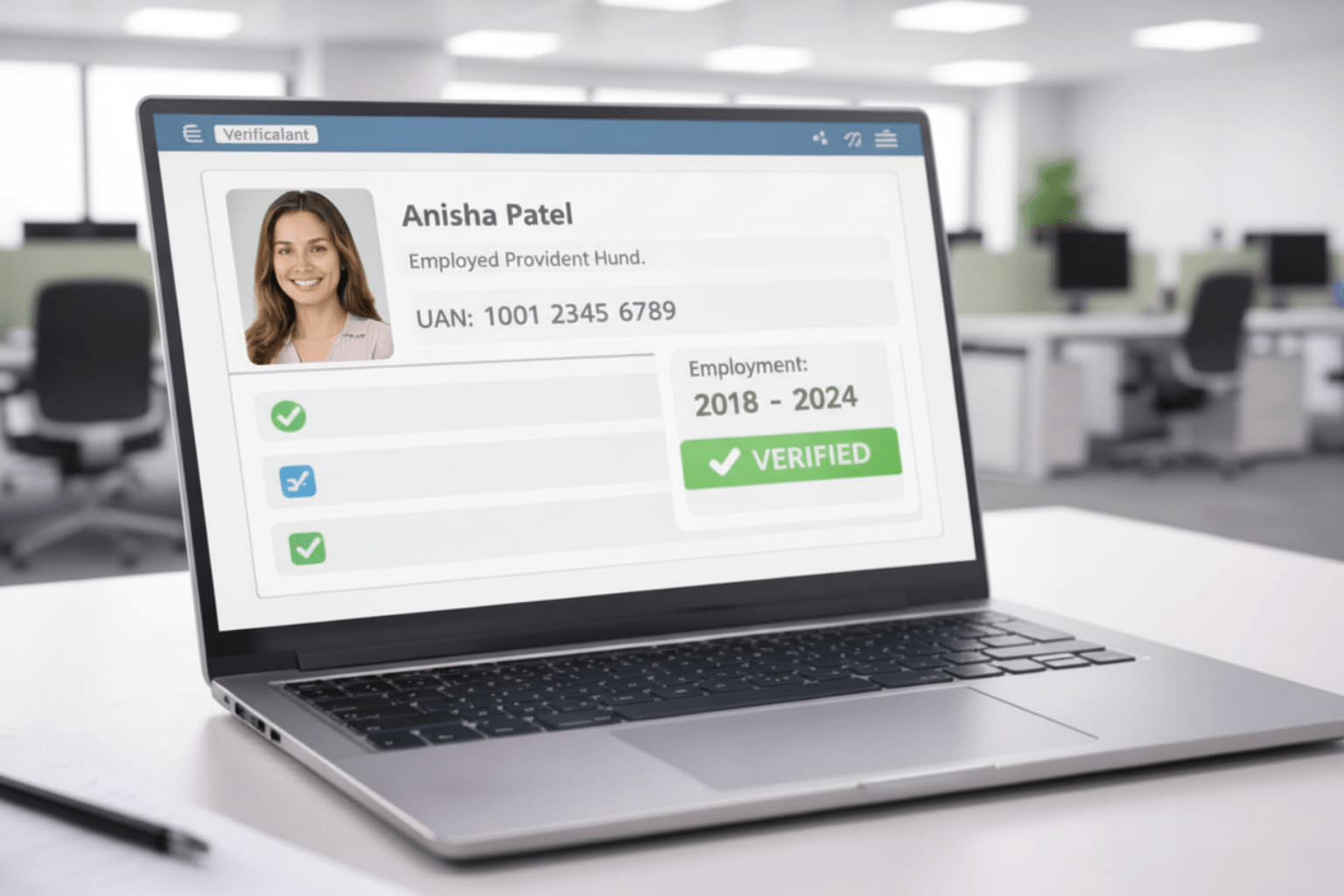 Digital employment check: verifying applicant date of joining and relieving